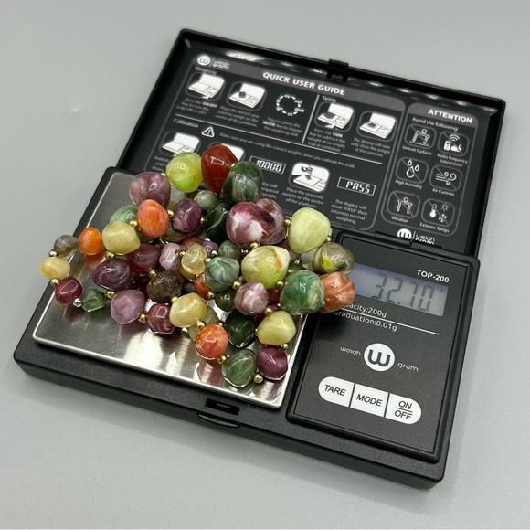 Vintage Chunky Multicolor Natural Stone Statement Necklace - Picture 10 of 10